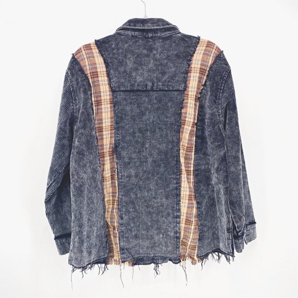 POL Corduroy and Plaid Shirt Jacket - Picture 6 of 9